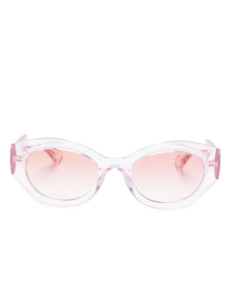 Gucci Interlocking G oval-frame sunglasses - Pink von Gucci