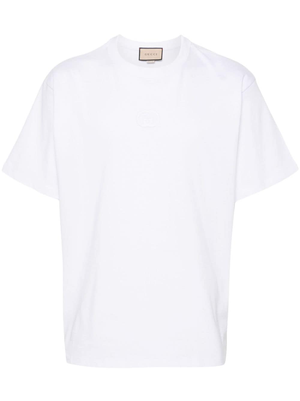 Gucci Interlocking G-patch cotton T-shirt - White von Gucci