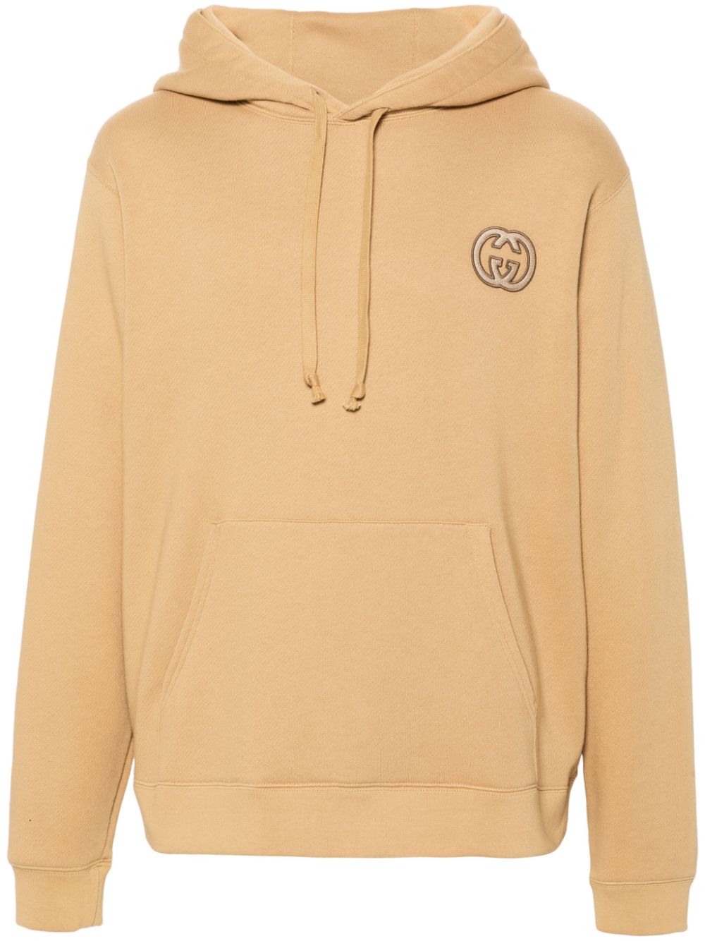 Gucci Interlocking G-patch cotton hoodie - Neutrals von Gucci