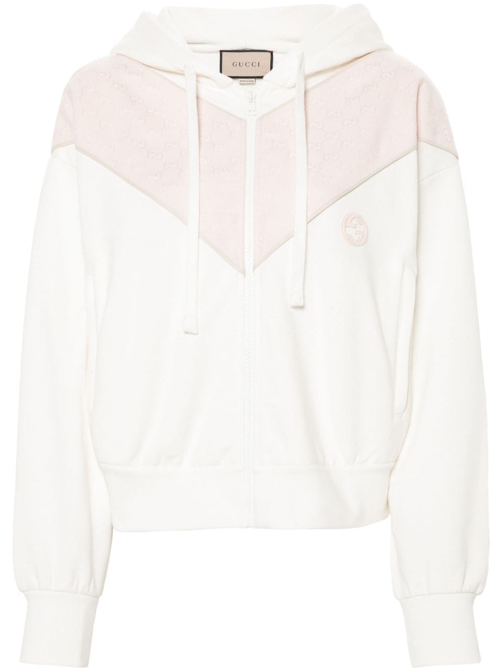 Gucci Interlocking G-patch cotton sweatshirt - Neutrals von Gucci