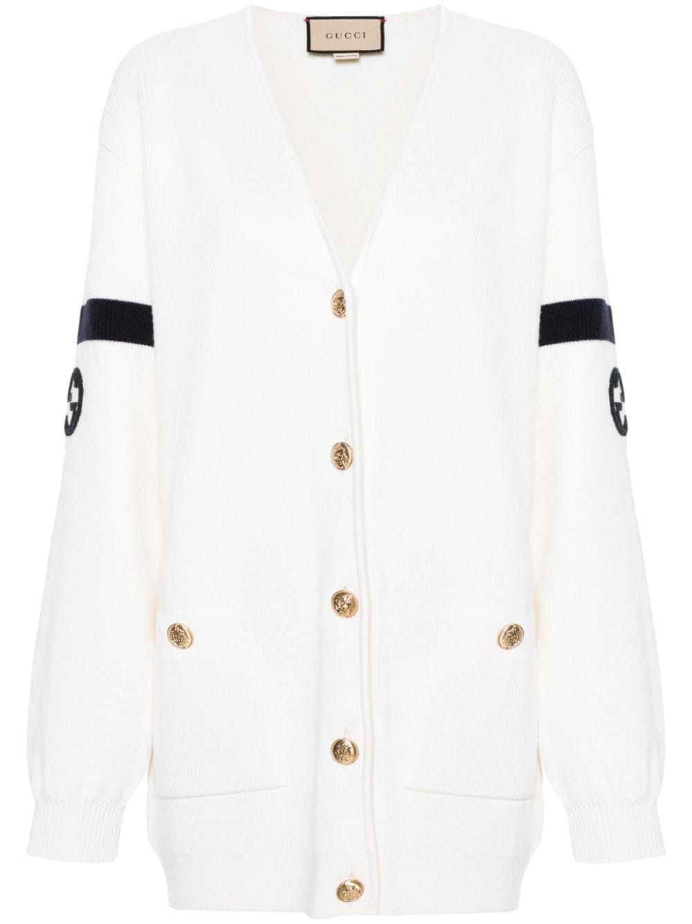 Gucci Interlocking-G ribbed cardigan - Neutrals von Gucci