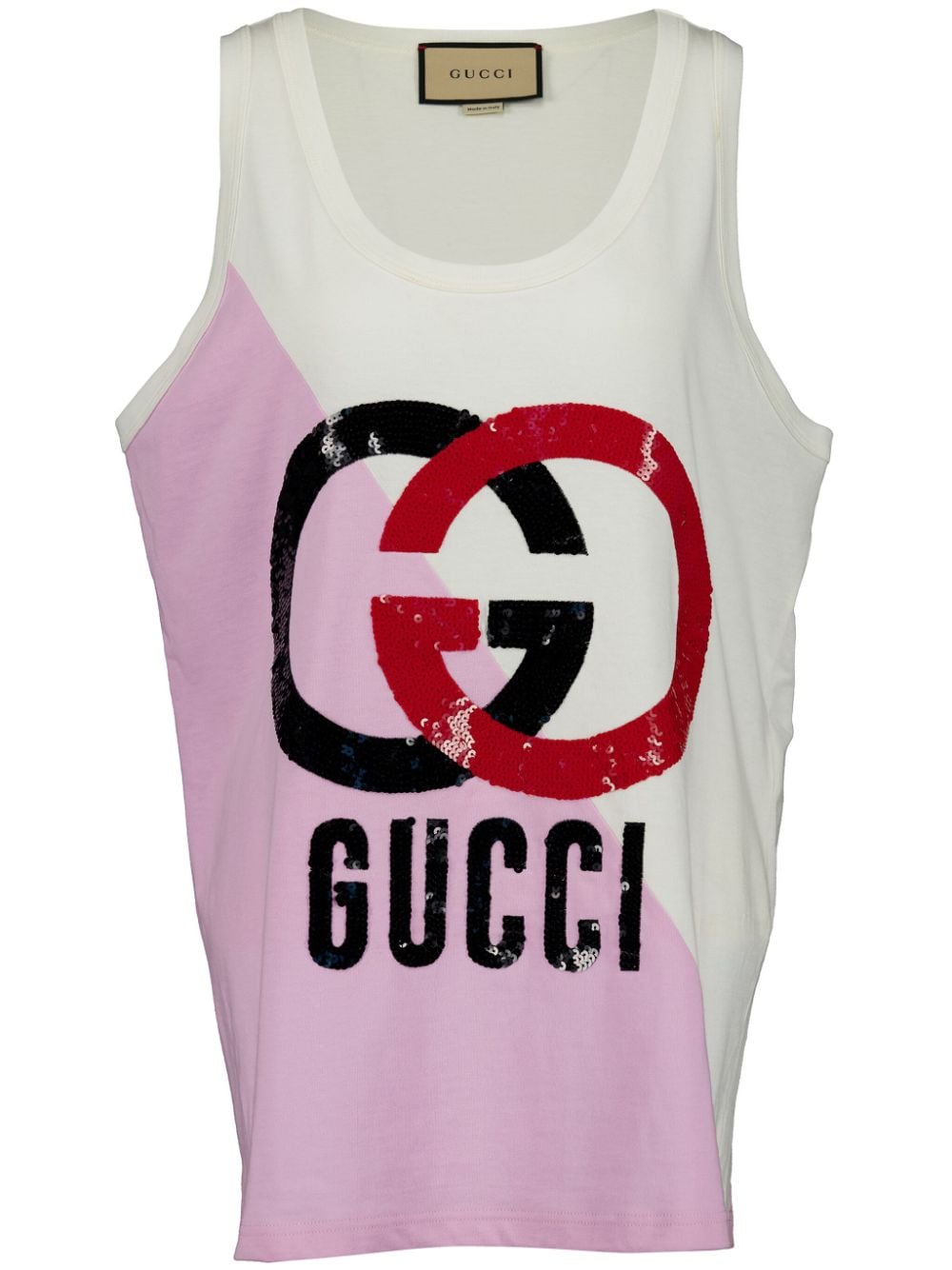 Gucci Interlocking G sequin-embellished tank top - White von Gucci