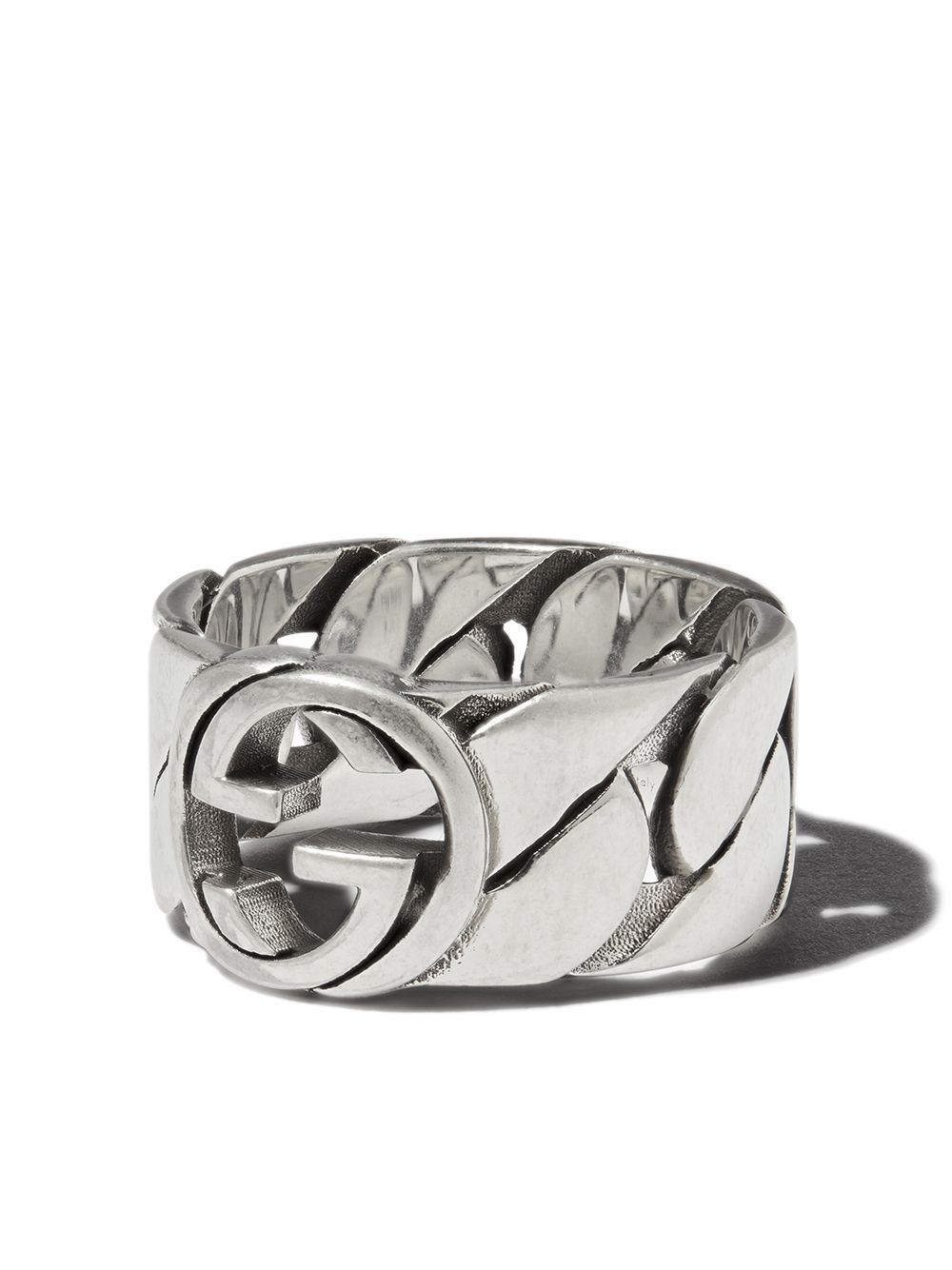 Gucci Interlocking G wide band ring - Silver von Gucci