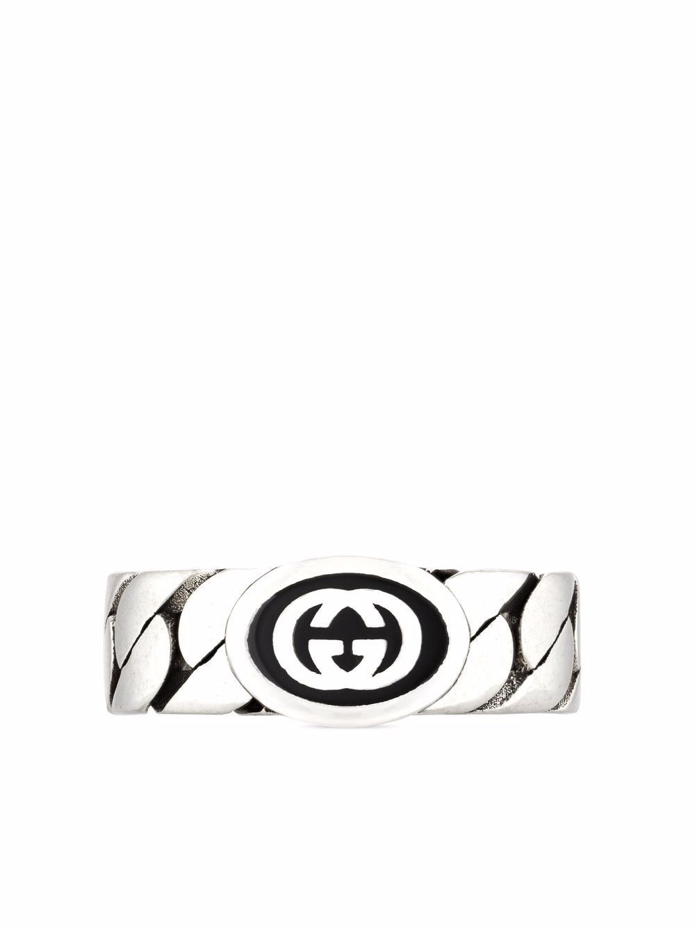 Gucci sterling silver Interlocking G wide ring von Gucci