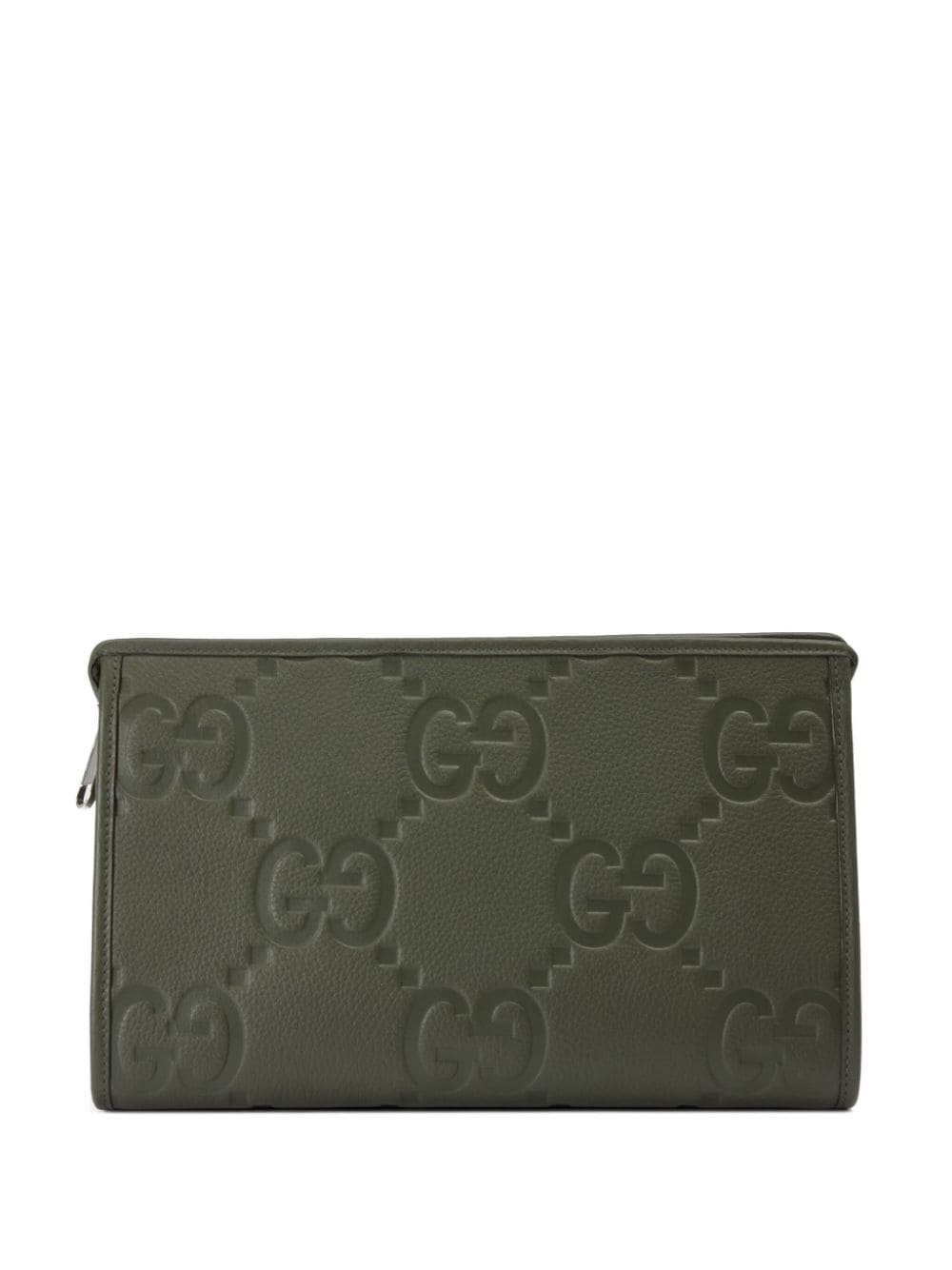 Gucci Jumbo GG leather pouch - Green von Gucci