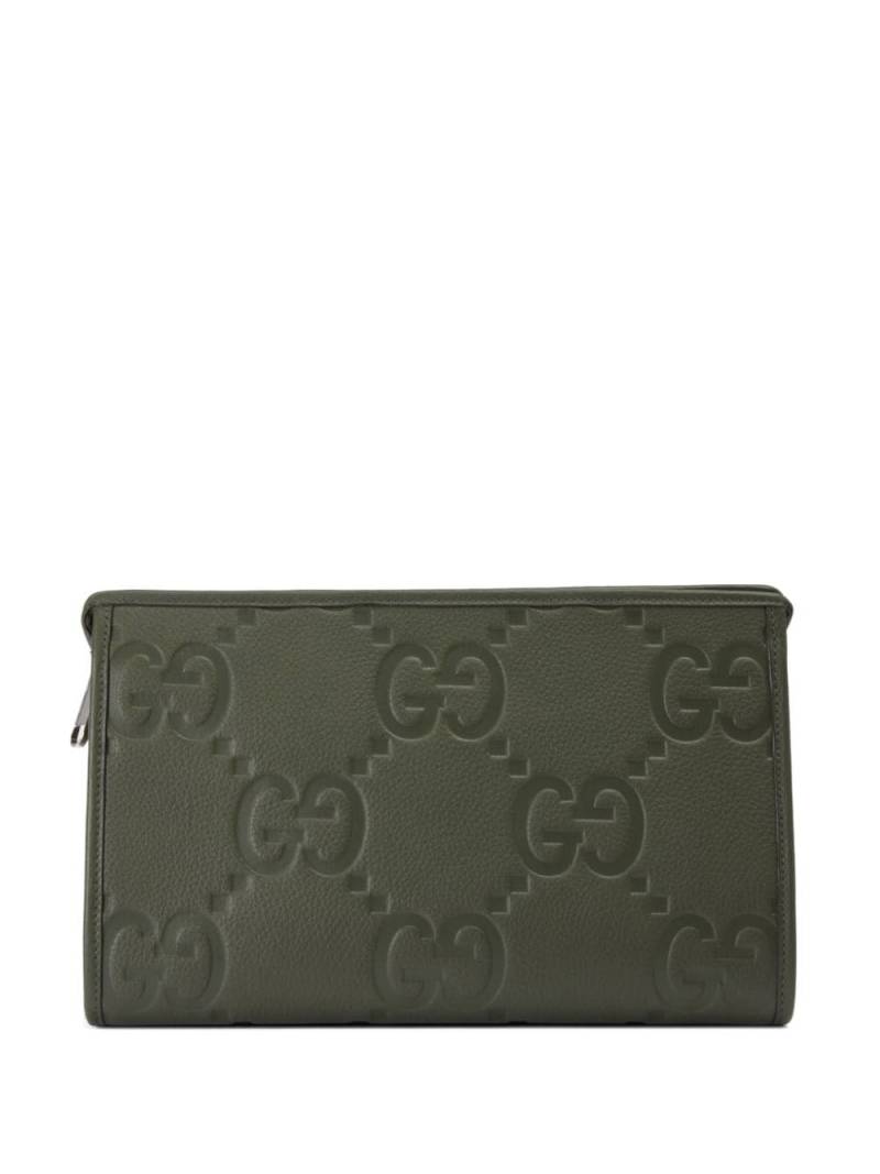 Gucci Jumbo GG leather pouch - Green von Gucci