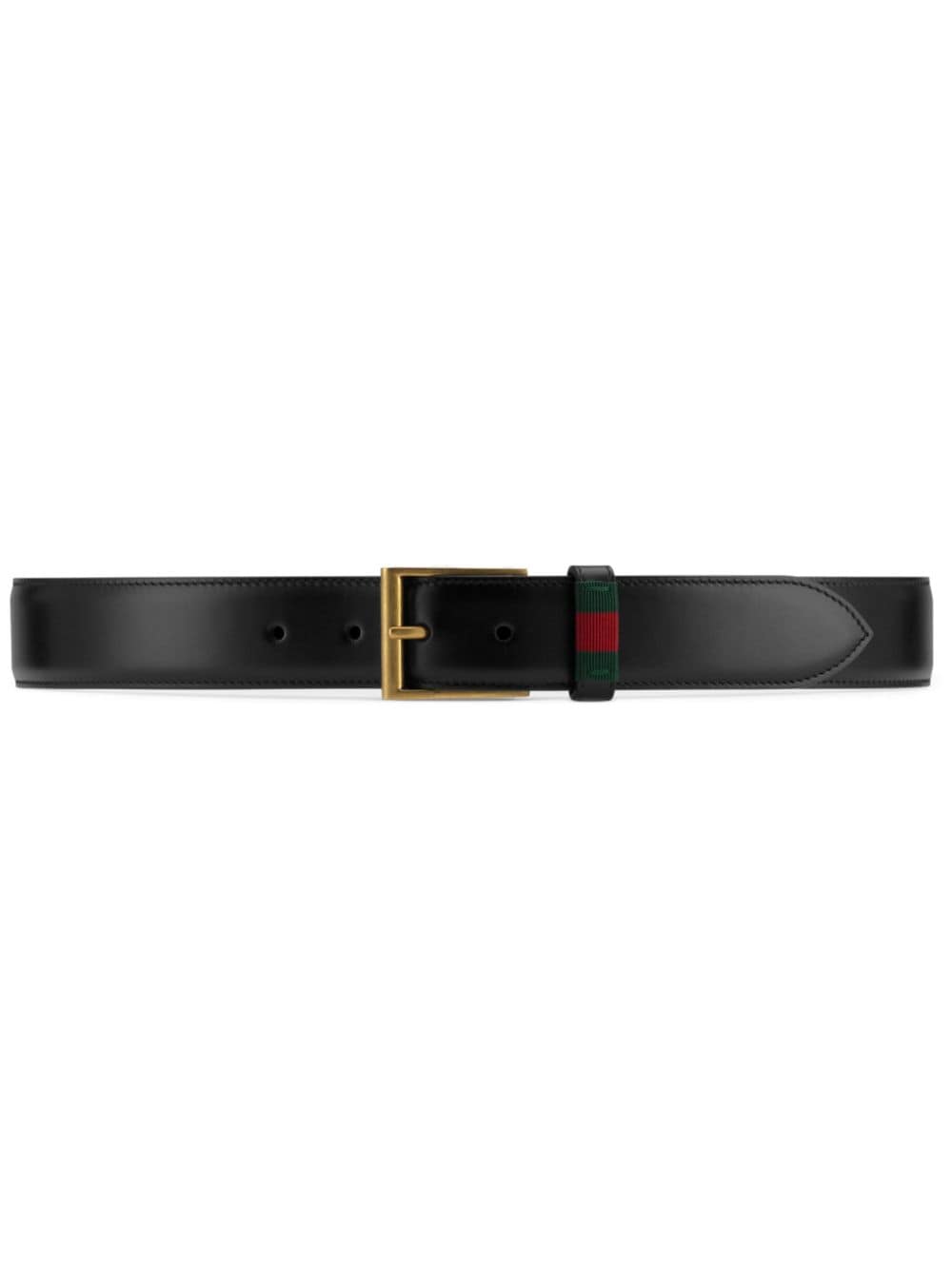 Gucci Web-detail leather belt - Black von Gucci