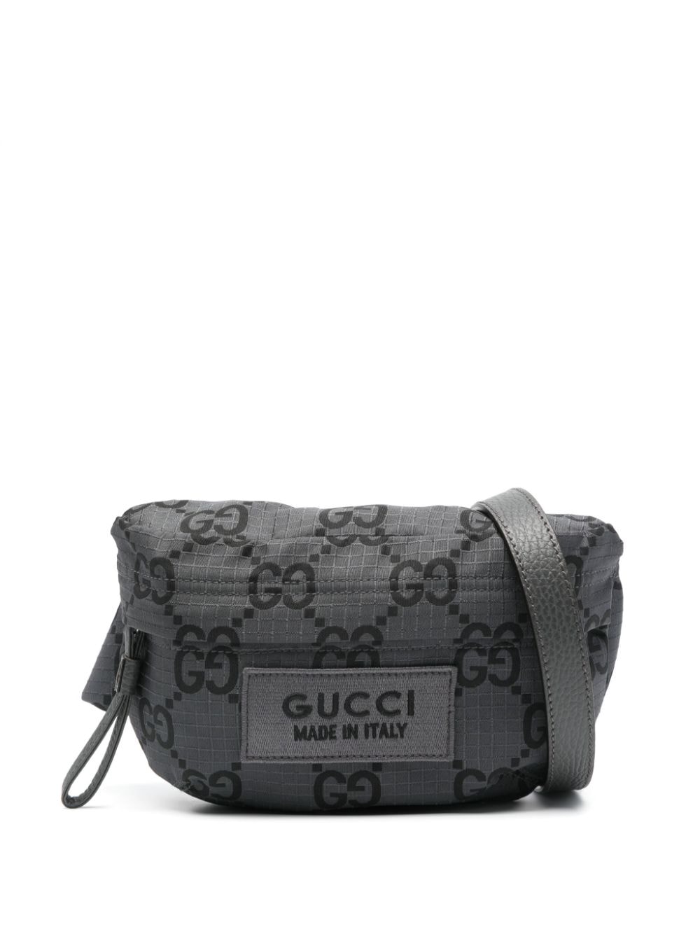 Gucci GG-Damier logo-patch belt bag - Grey von Gucci