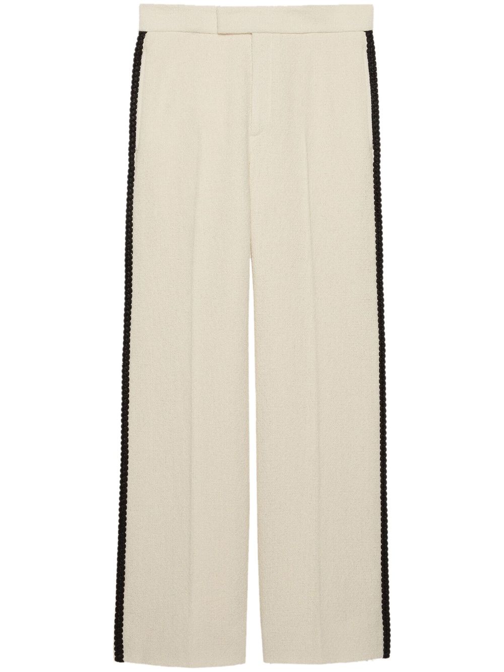 Gucci Retro logo-patch tweed trousers - White von Gucci