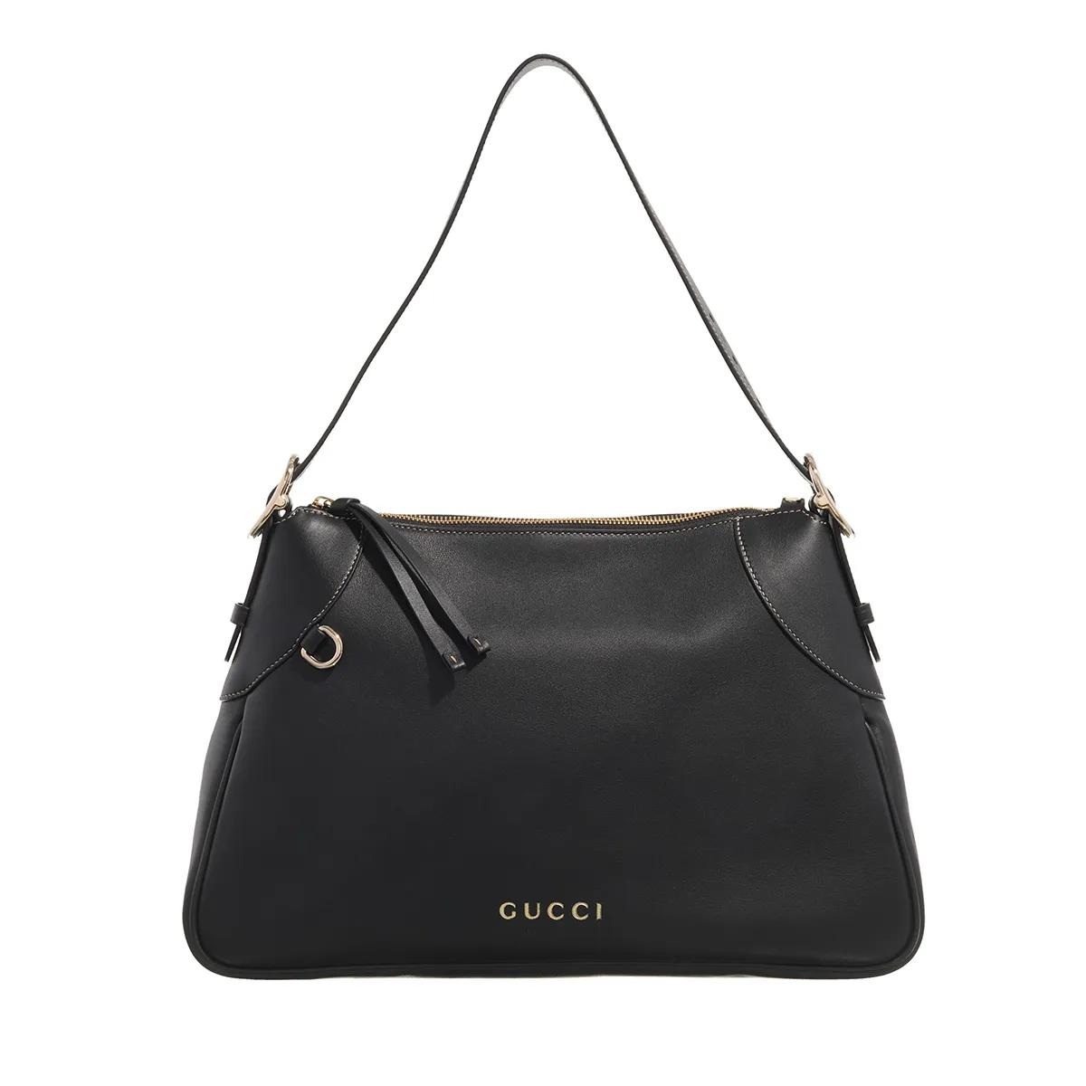 Gucci Schultertasche - GG Emblem Shoulder Bag - Gr. unisize - in Schwarz - für Damen von Gucci