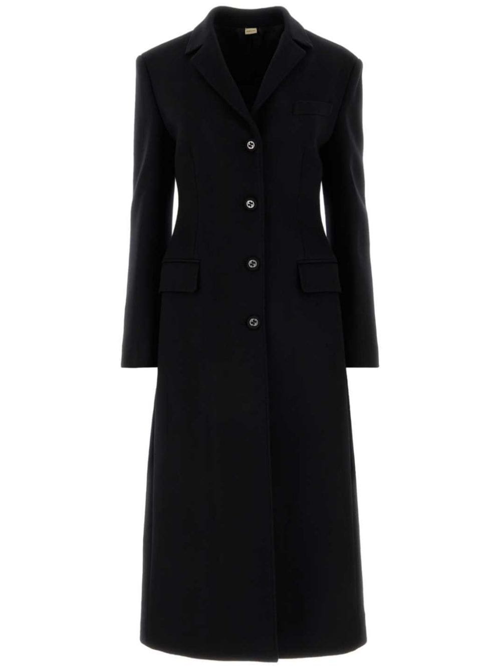 Gucci Slim Horsebit-detail wool coat - Black von Gucci