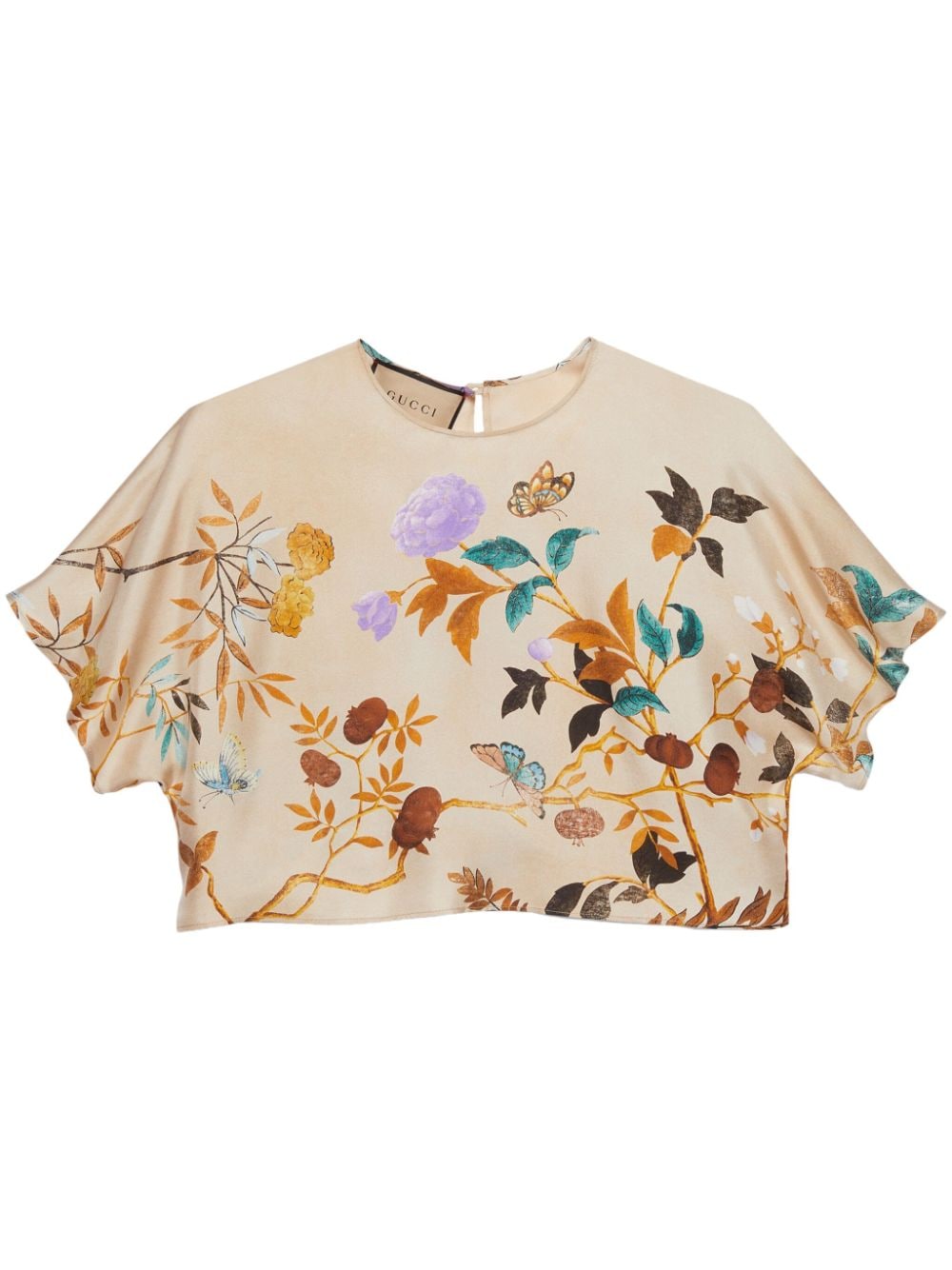 Gucci Tian-print silk T-shirt - Neutrals von Gucci