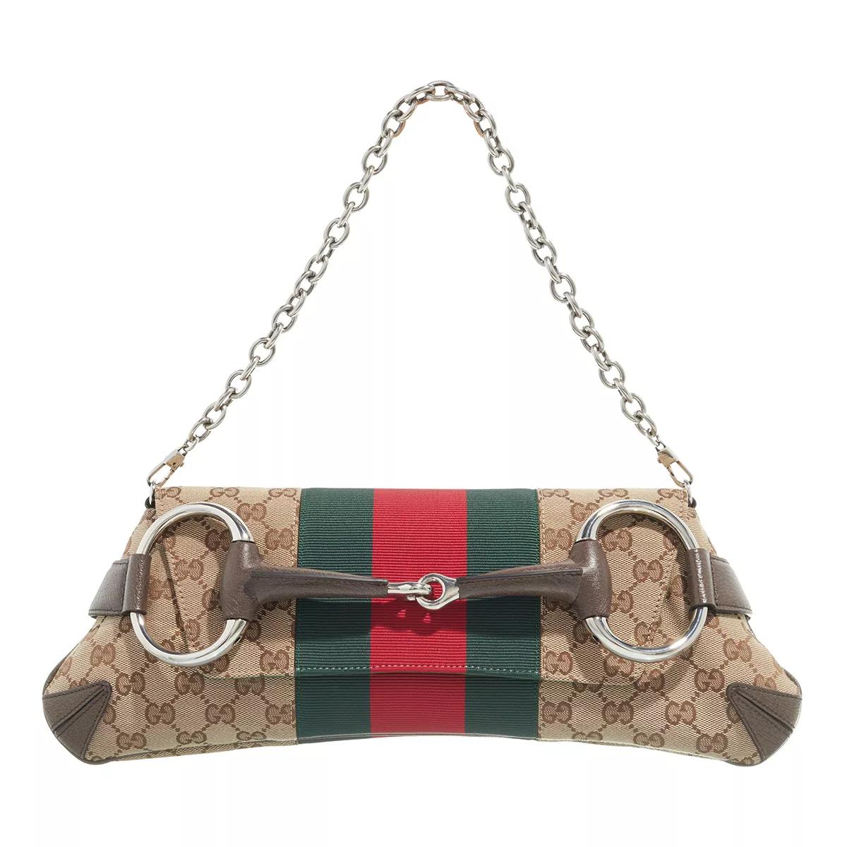 Gucci Umhängetasche - Horsebit Chain Medium Shoulder Bag - Gr. unisize - in Beige - für Damen von Gucci