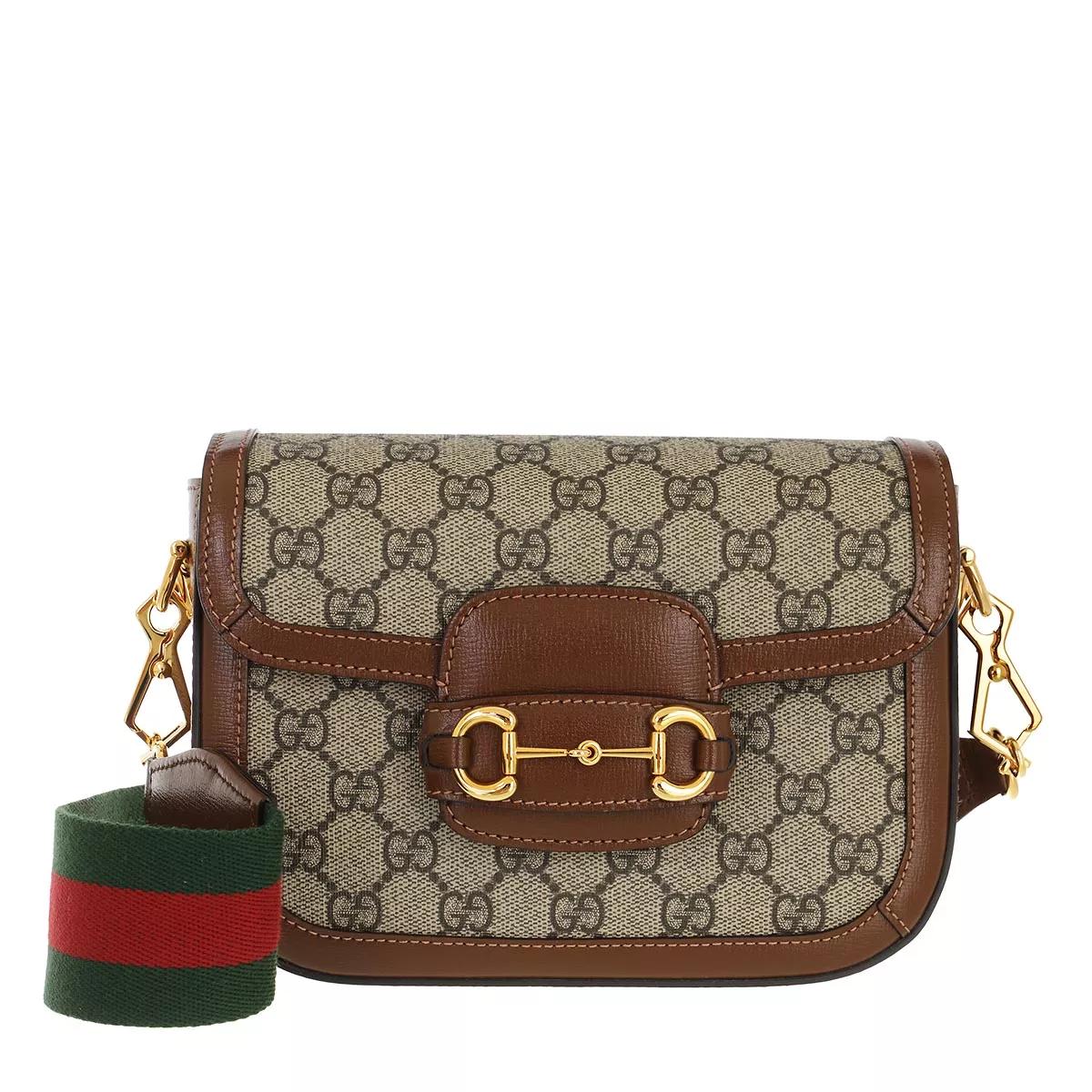 Gucci Umhängetasche - Mini GG Supreme Horsebit 1955 Crossbody Bag - Gr. unisize - in Beige - für Damen von Gucci