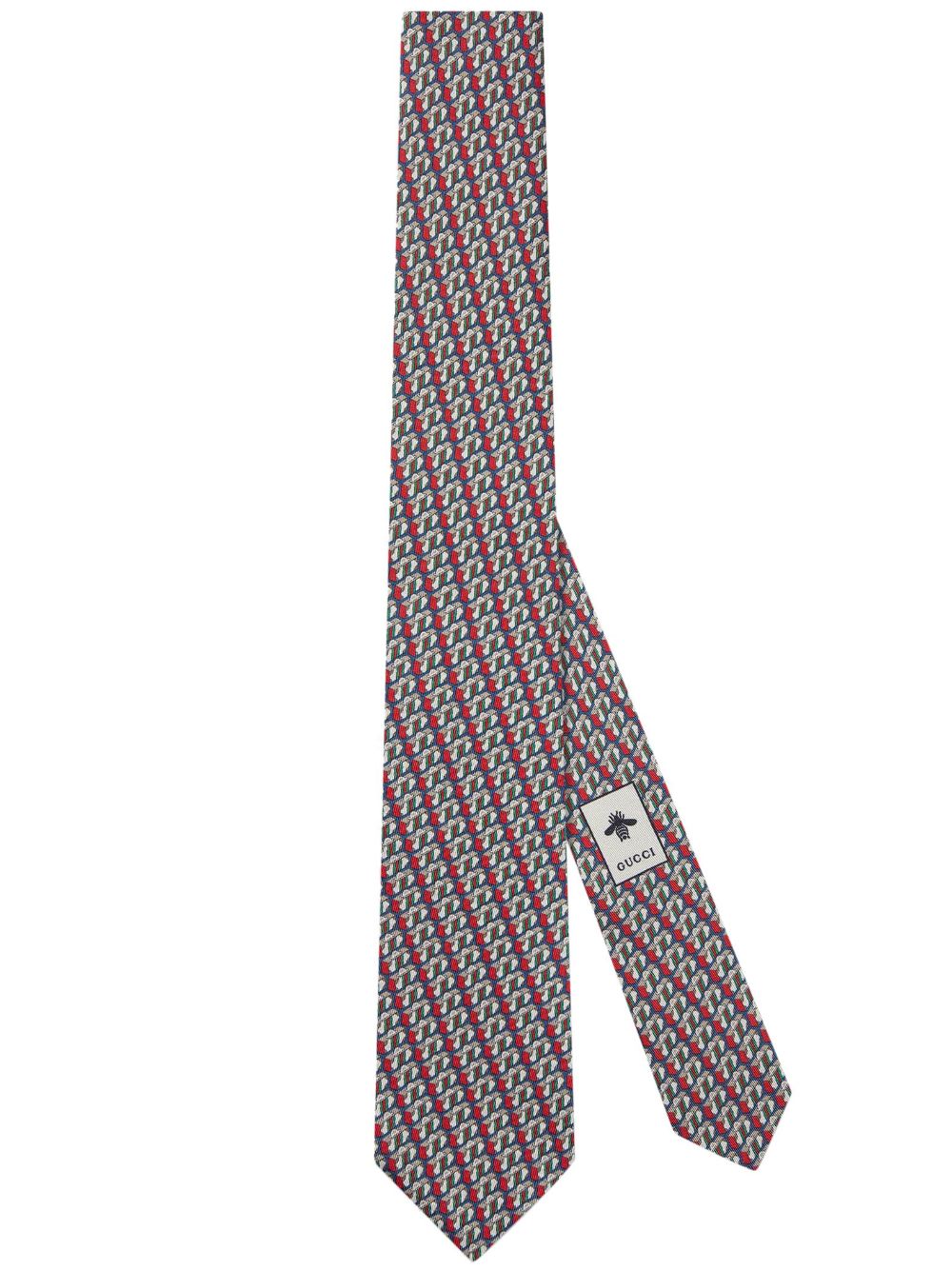 Gucci Valigeria-print silk tie - Blue von Gucci