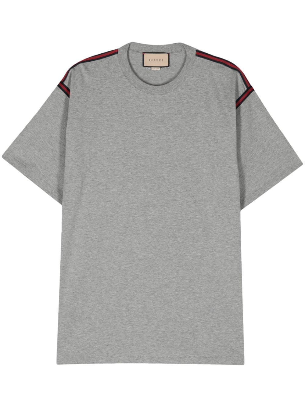 Gucci Web-stripe cotton T-shirt - Grey von Gucci