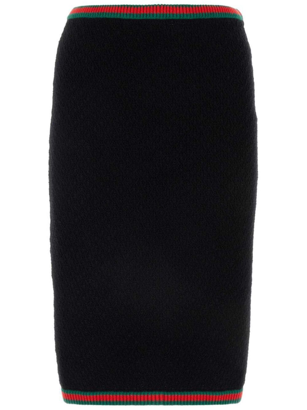 Gucci Web-stripe crochet-knit skirt - Black von Gucci