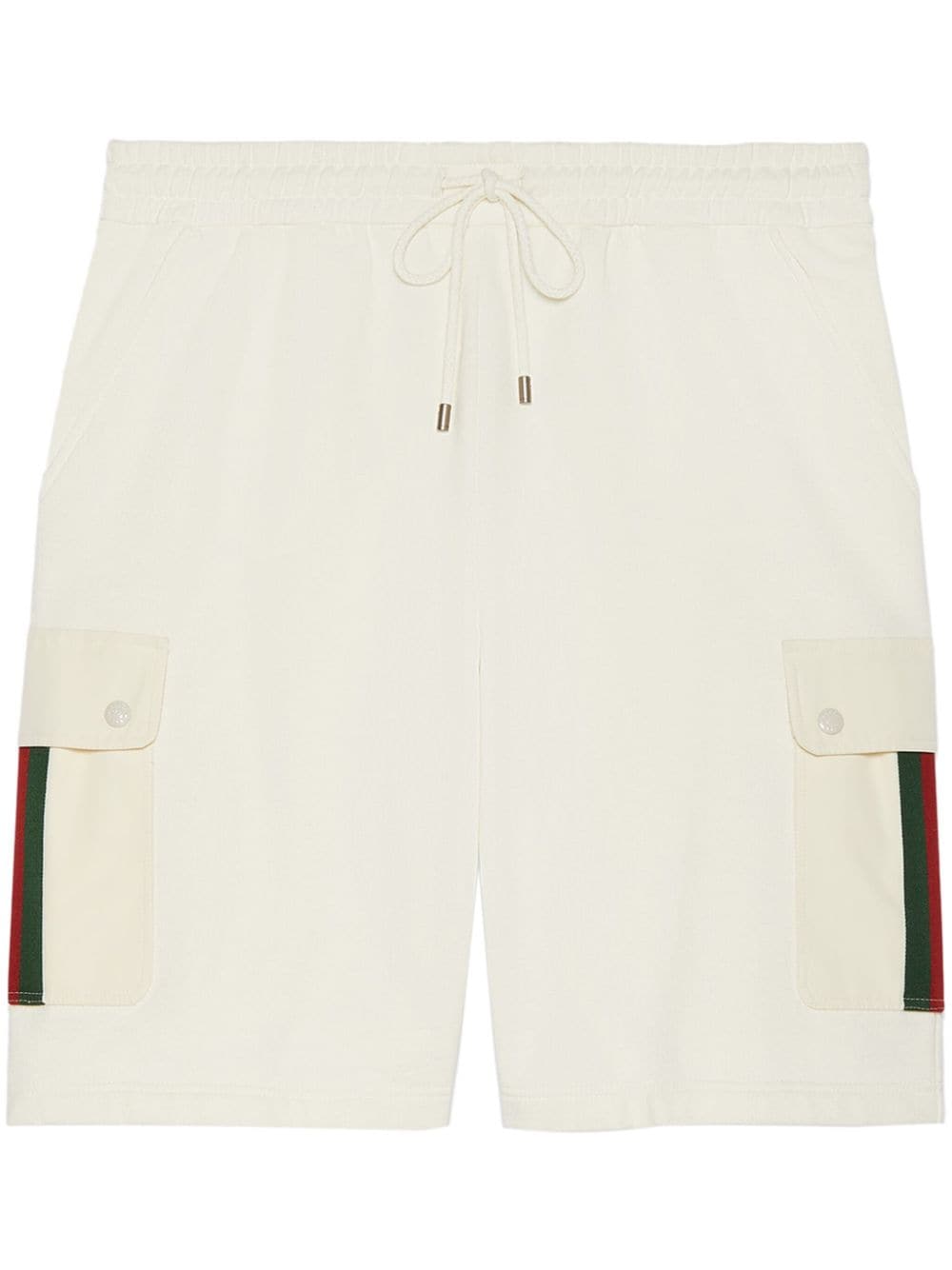 Gucci Web-stripe detail cotton shorts - White von Gucci