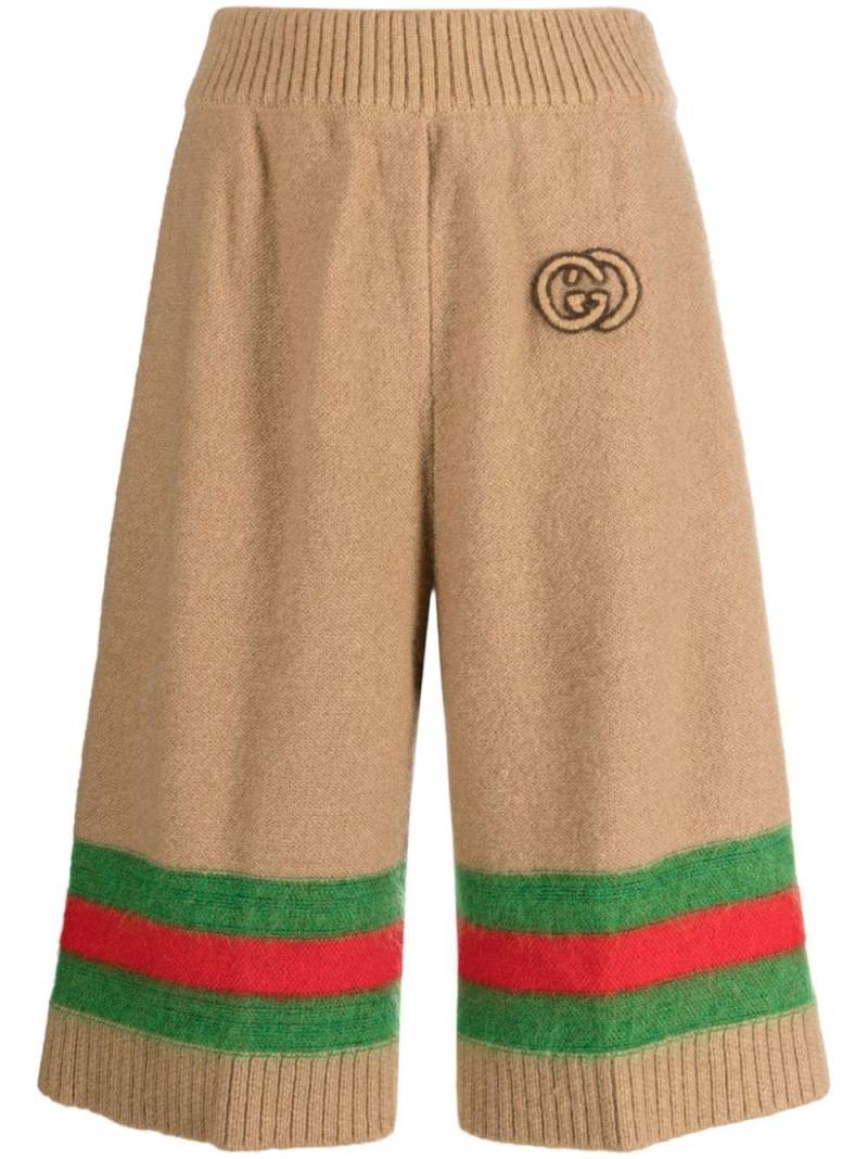 Gucci Web stripe-jacquard shorts - Brown von Gucci