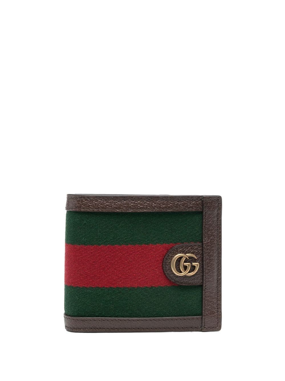 Gucci Web-stripe leather-trim wallet - Green von Gucci