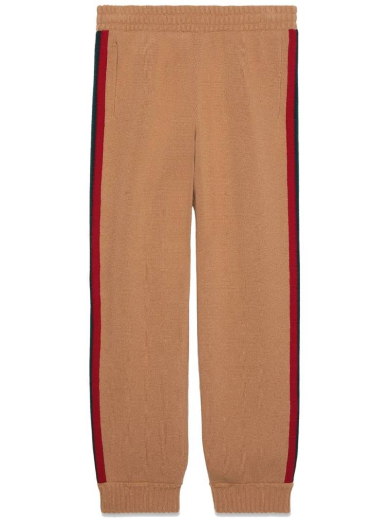 Gucci Web-stripe wool track pants - Brown von Gucci