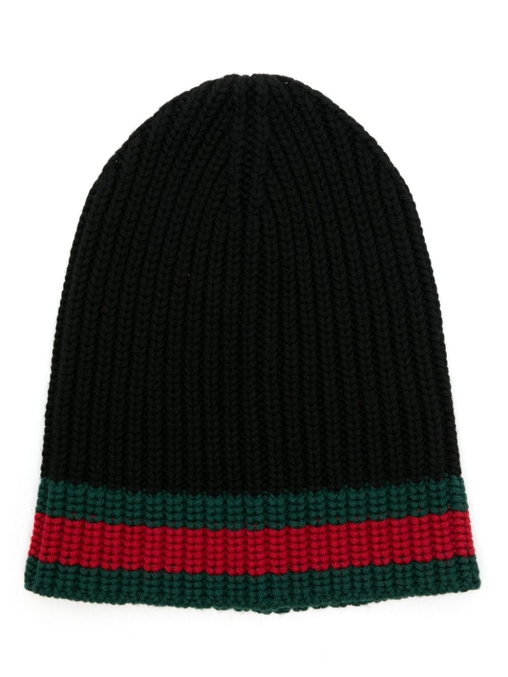 Gucci Web-stripe wool beanie - Black von Gucci