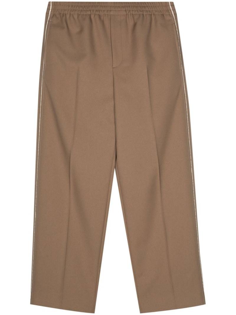 Gucci appliqué-logo cotton tapered trousers - Brown von Gucci