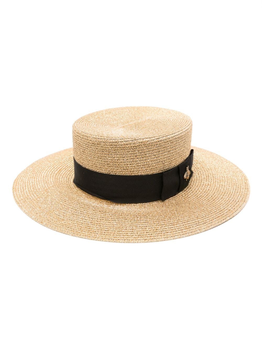 Gucci bee-detail lamé boater hat - Gold von Gucci