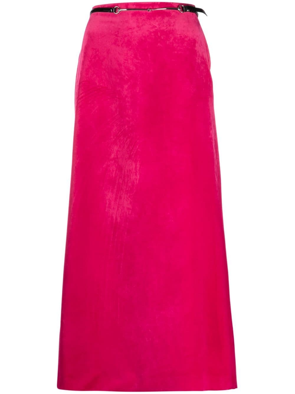 Gucci belted velvet maxi skirt - Pink von Gucci