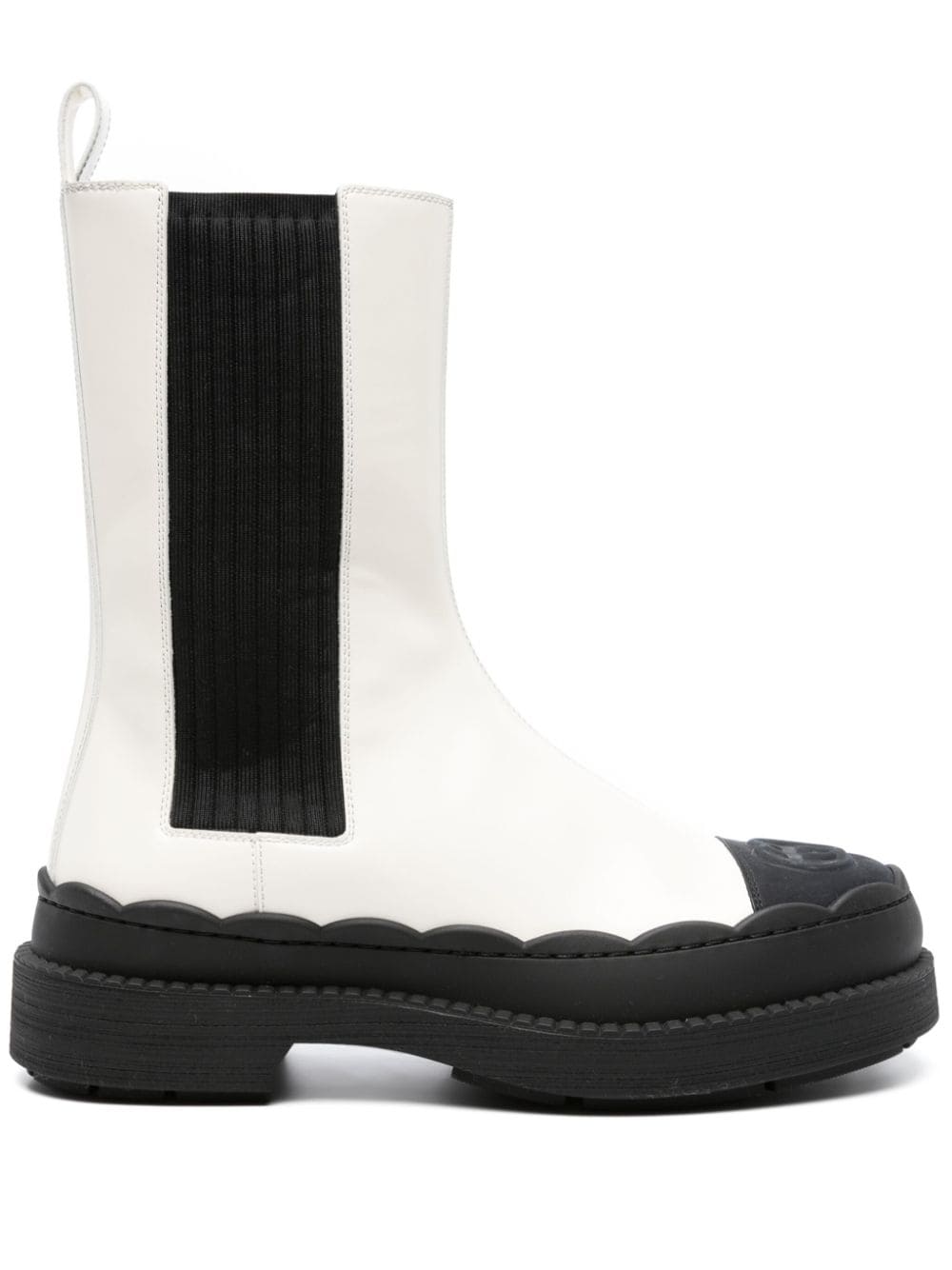 Gucci bi-tonal panelled ankle boots - White von Gucci