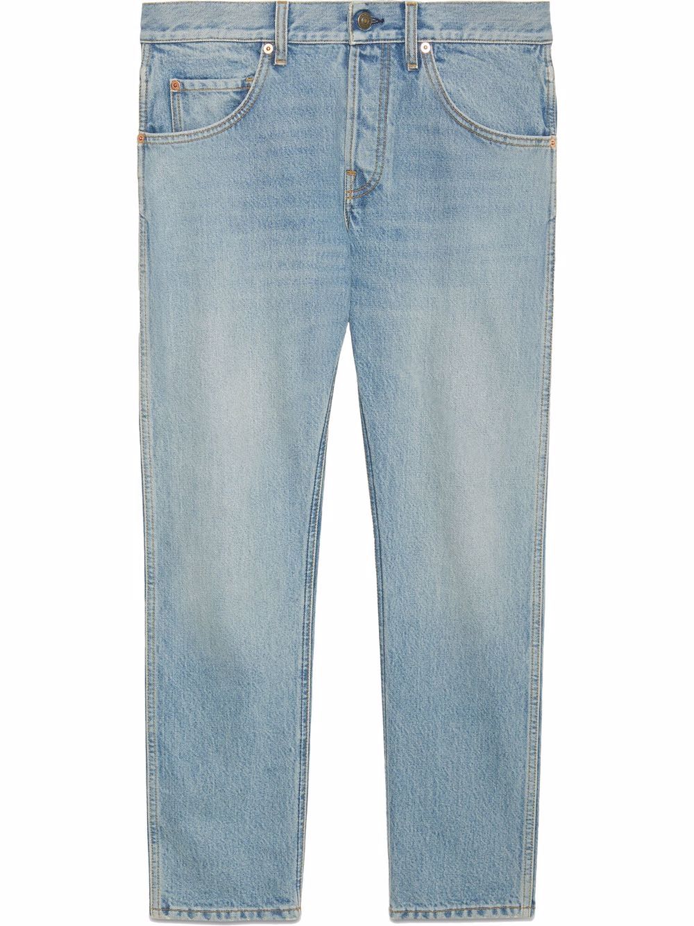 Gucci bleach-effect tapered-leg denim jeans - Blue von Gucci