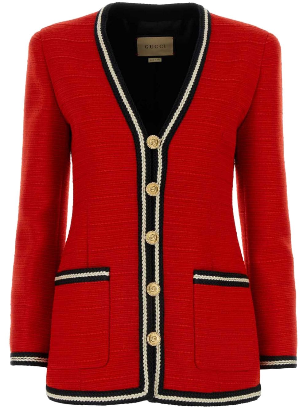 Gucci braided-trim wool jacket - Red von Gucci