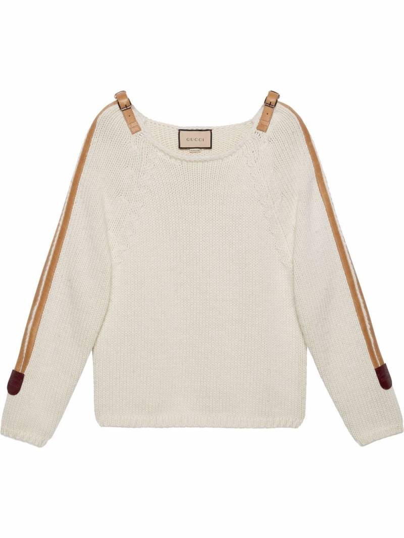 Gucci buckle-strap wool jumper - White von Gucci