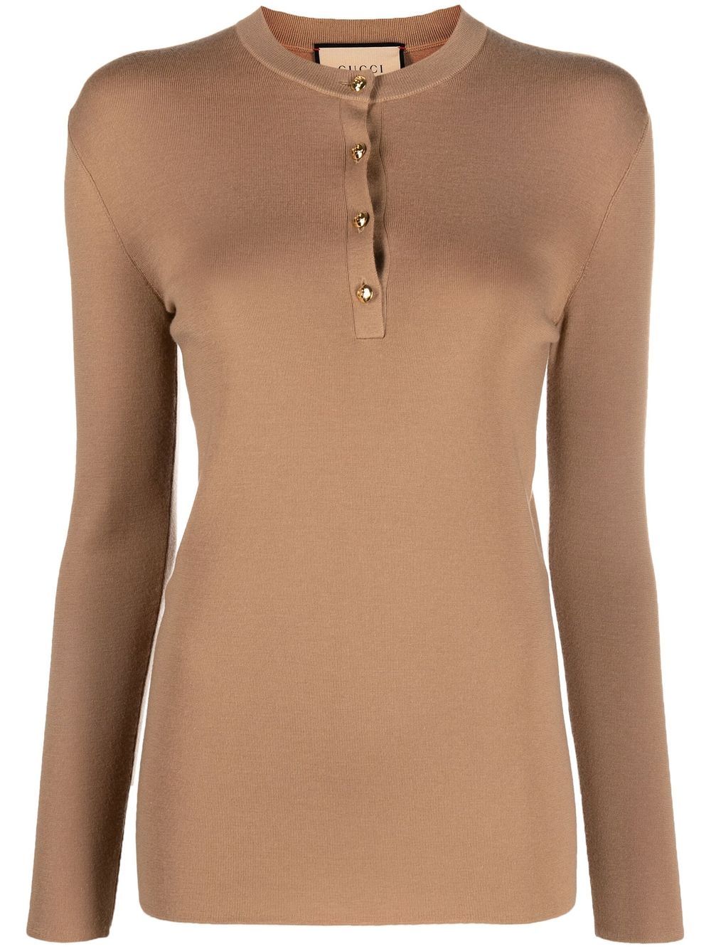 Gucci cashmere long-sleeve top - Brown von Gucci