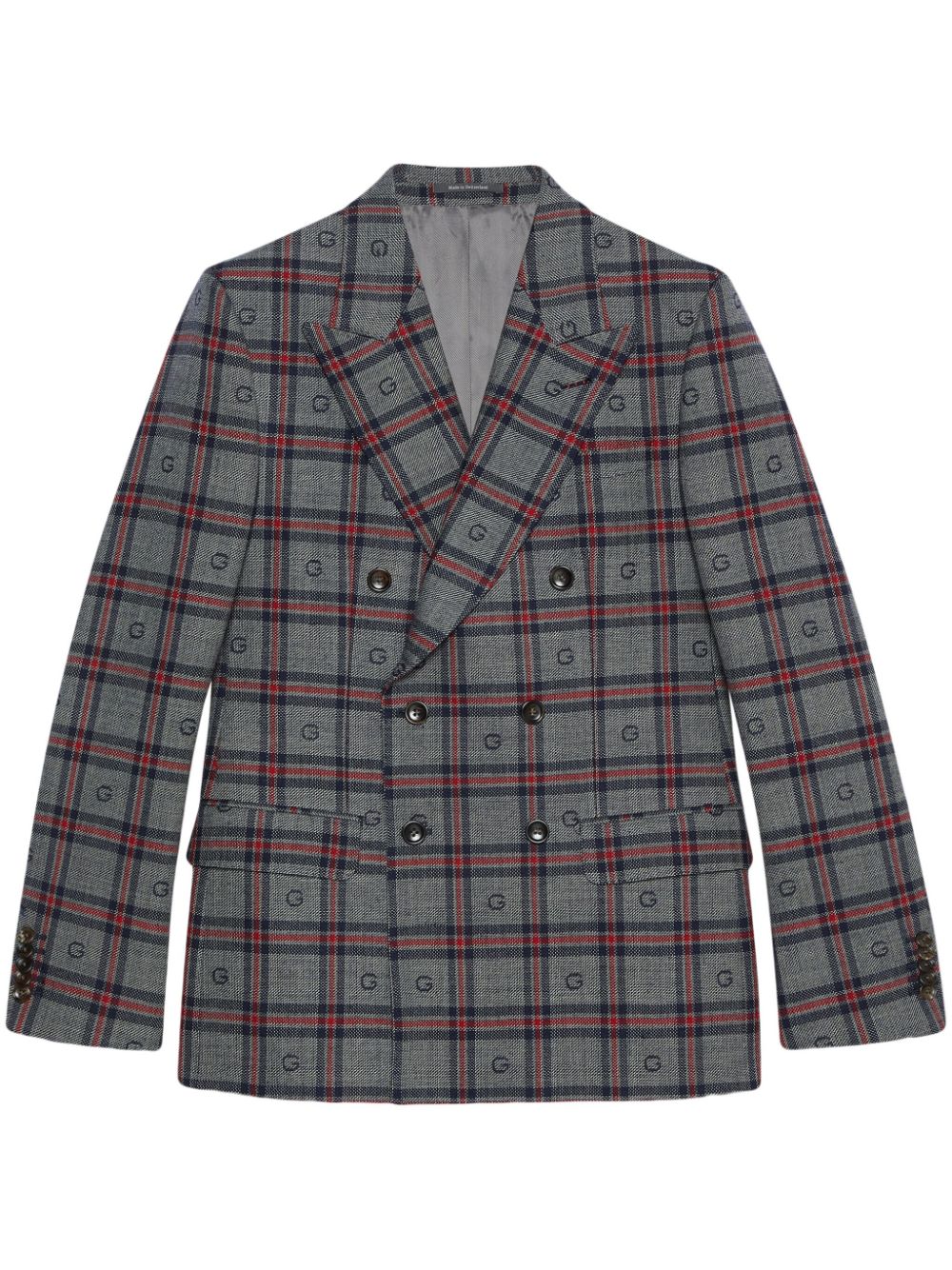 Gucci check-pattern wool blazer - Grey von Gucci