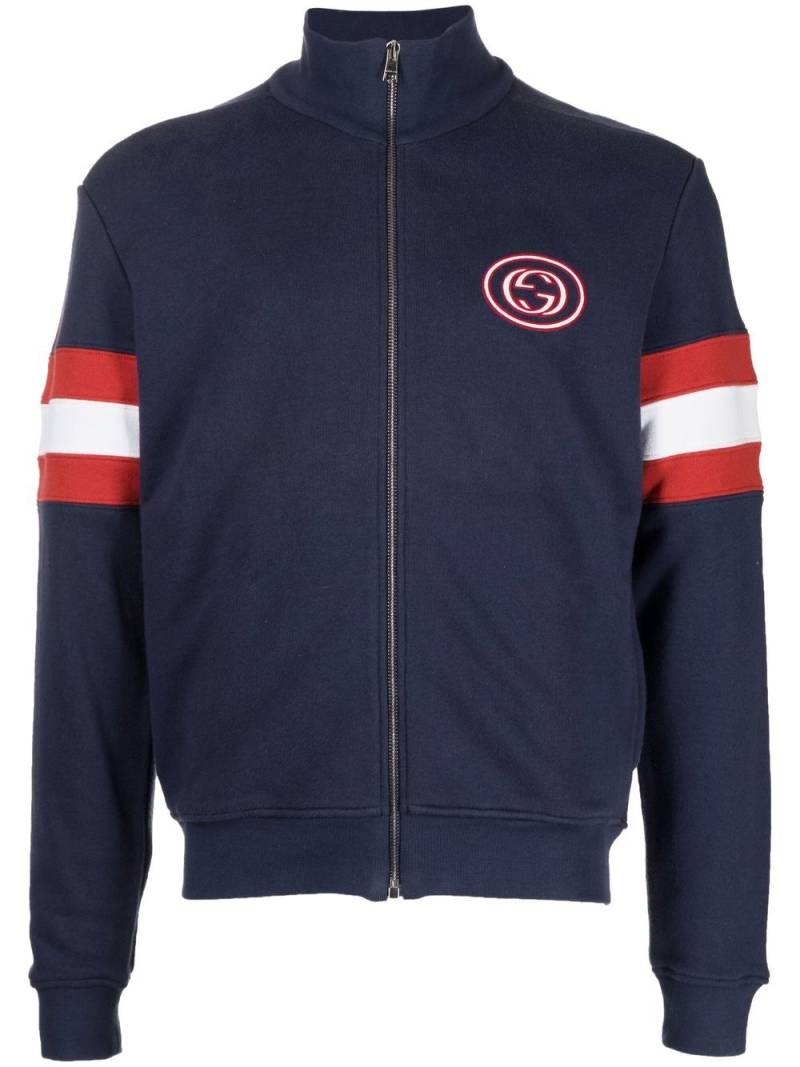 Gucci chest logo-print detail jacket - Blue von Gucci