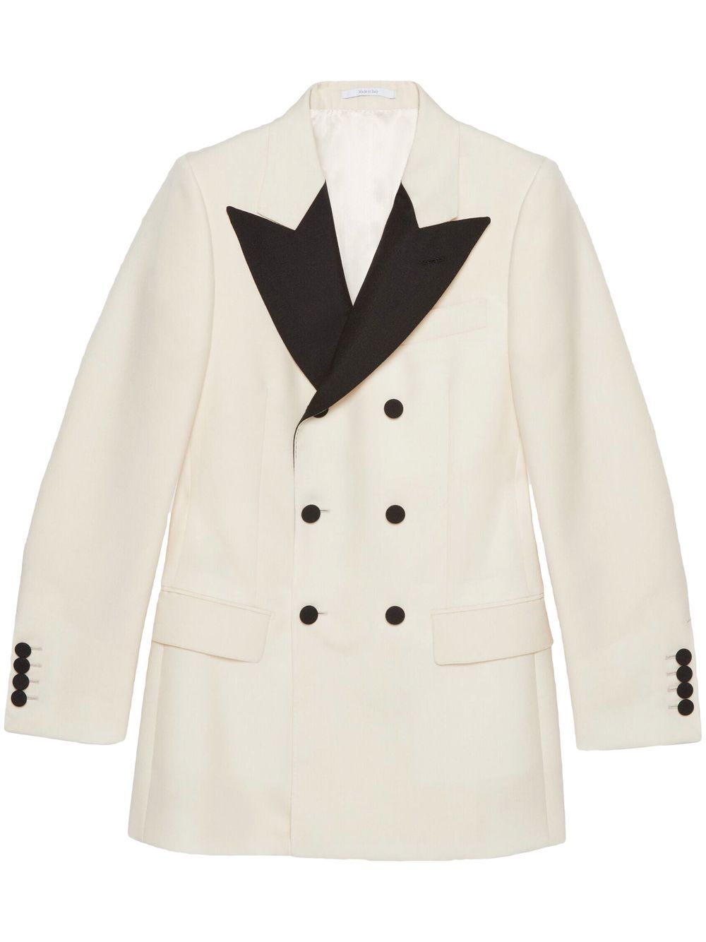 Gucci contrasting-lapel double-breasted jacket - White von Gucci