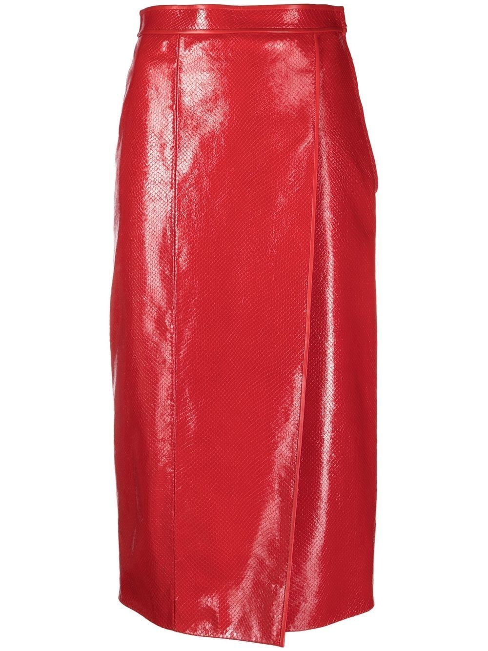 Gucci crocodile-effect pencil skirt - Red von Gucci