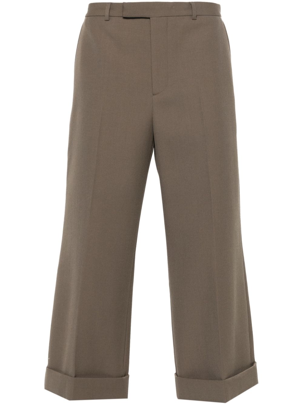 Gucci cropped wool gabardine trousers - Brown von Gucci