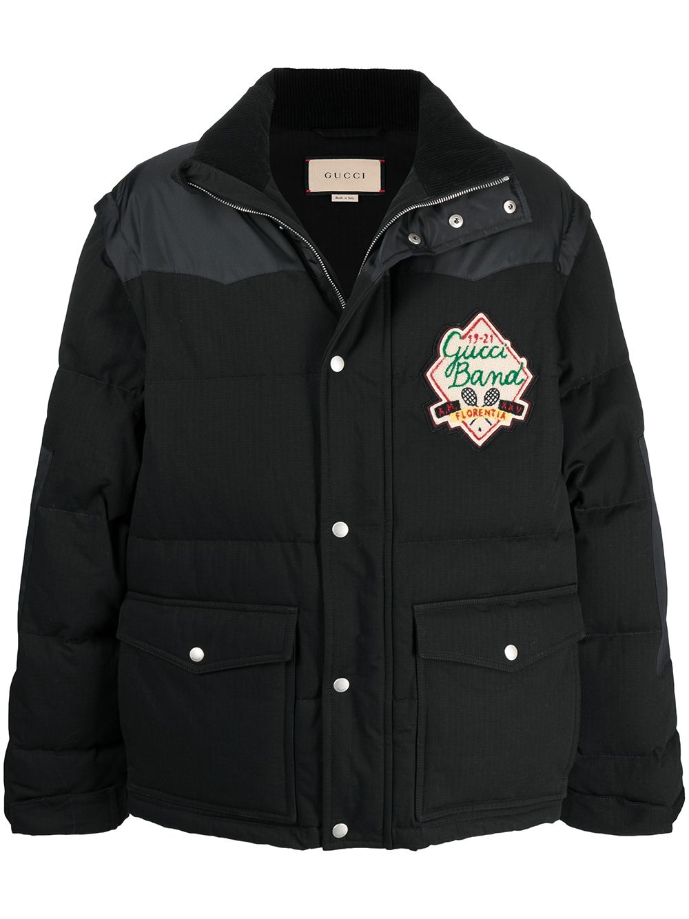 Gucci detachable sleeve padded jacket - Black von Gucci