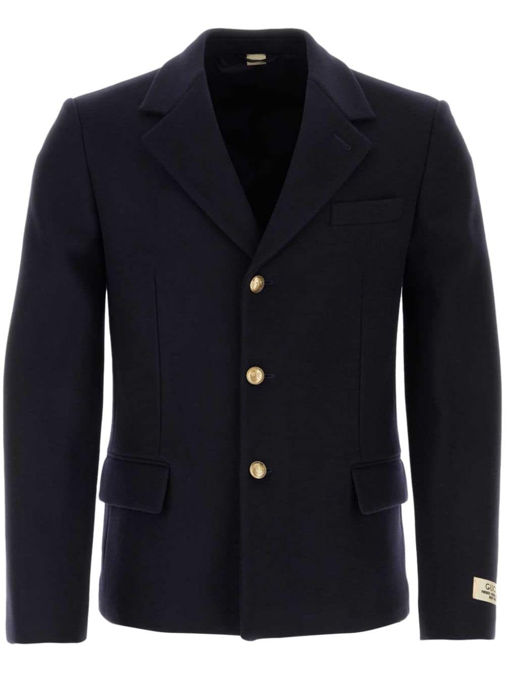 Gucci embossed-buttons wool single-breasted blazer - Black von Gucci