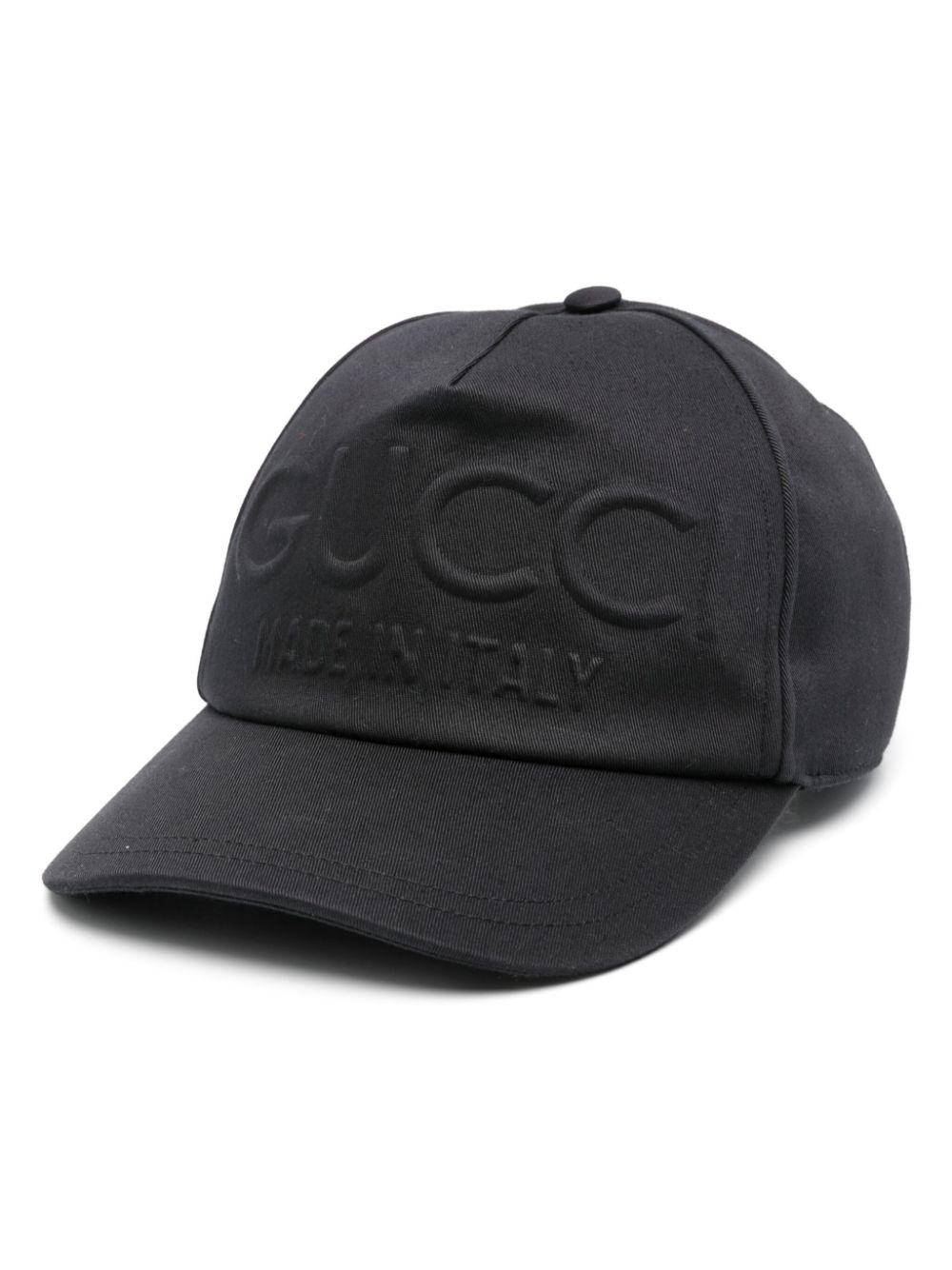 Gucci embossed-logo cotton cap - Black von Gucci