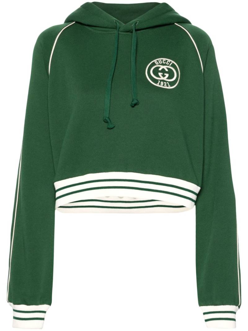 Gucci Interlocking G cropped hoodie - Green von Gucci