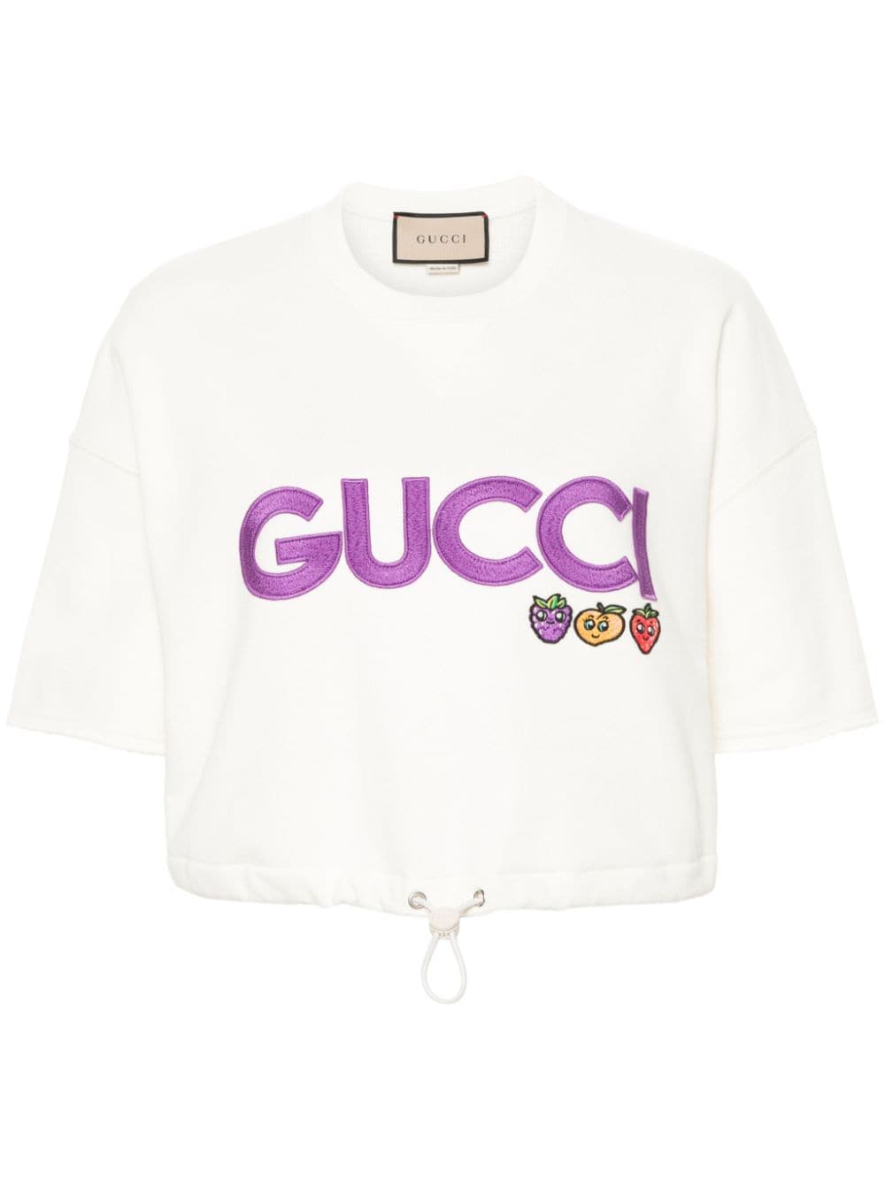 Gucci embroidered-logo jersey T-shirt - White von Gucci