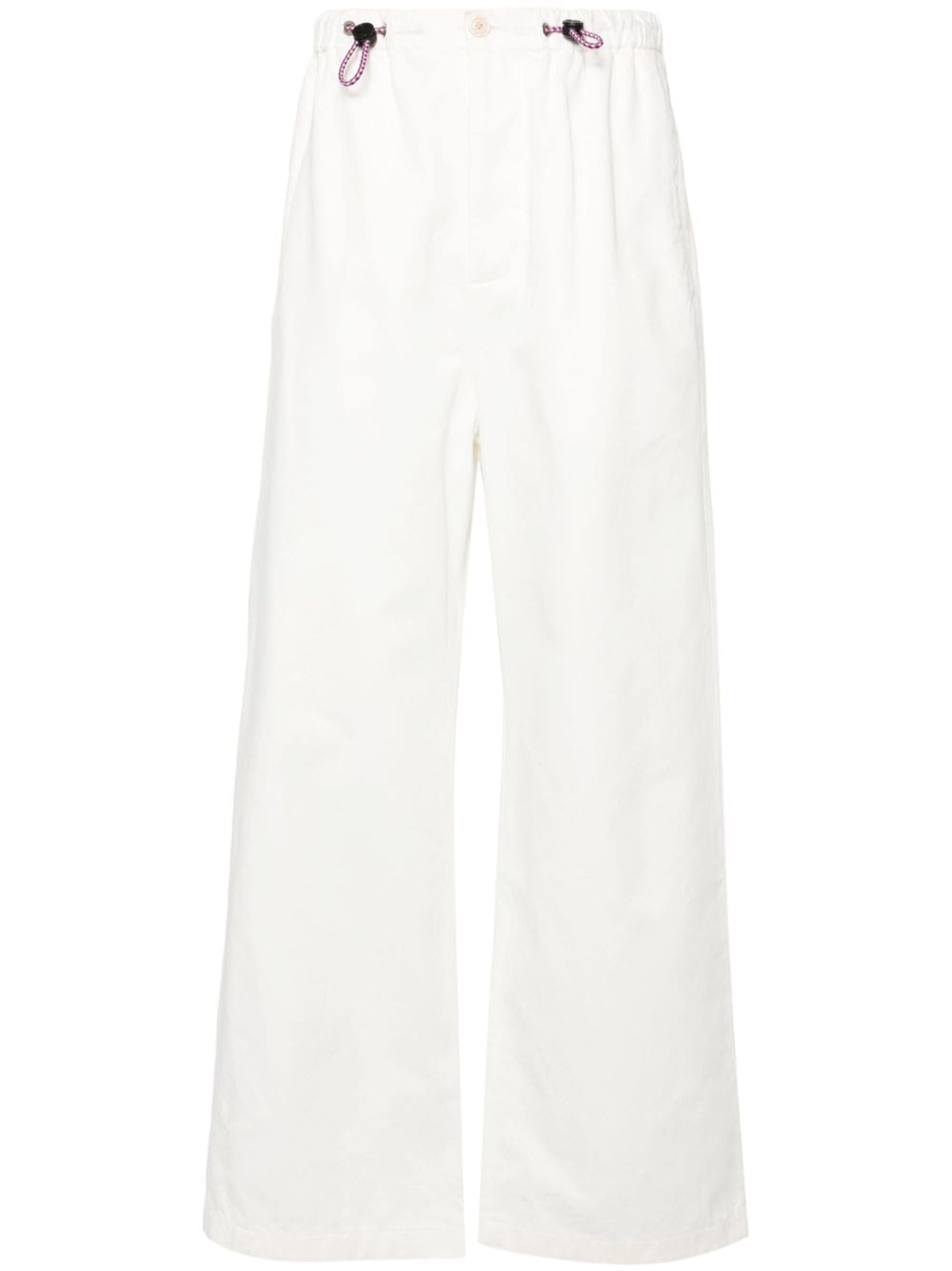 Gucci embroidered-logo twill trousers - White von Gucci