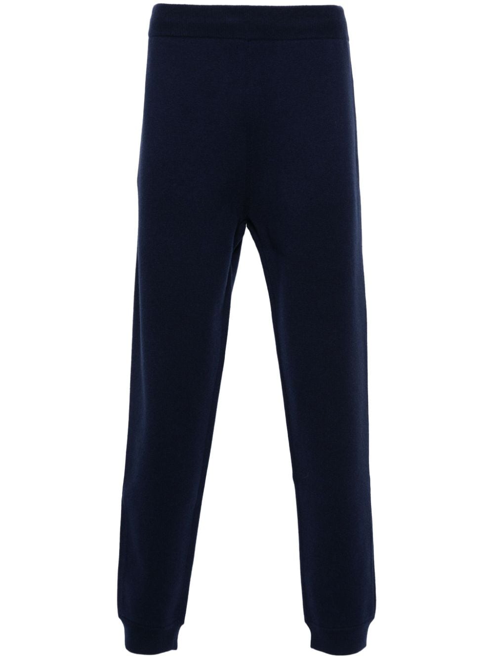 Gucci embroidery-logo cashmere track pants - Blue von Gucci