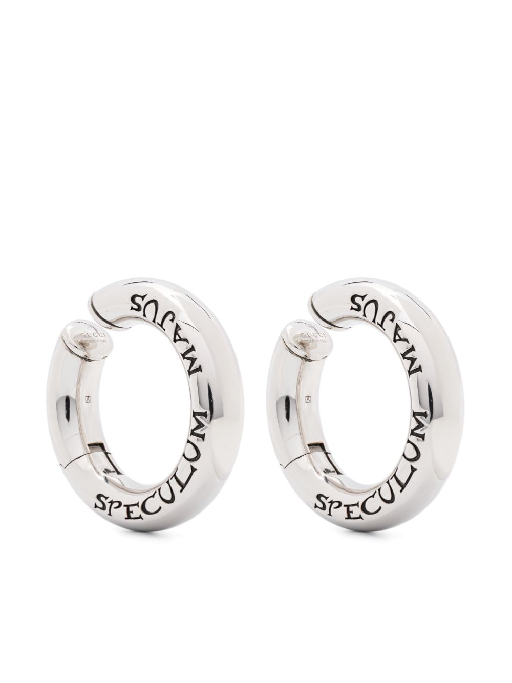 Gucci logo-engraved hoop earrings - Silver von Gucci