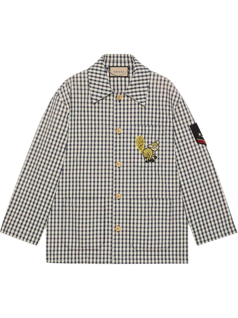 Gucci gingham patch-detail jacket - White von Gucci