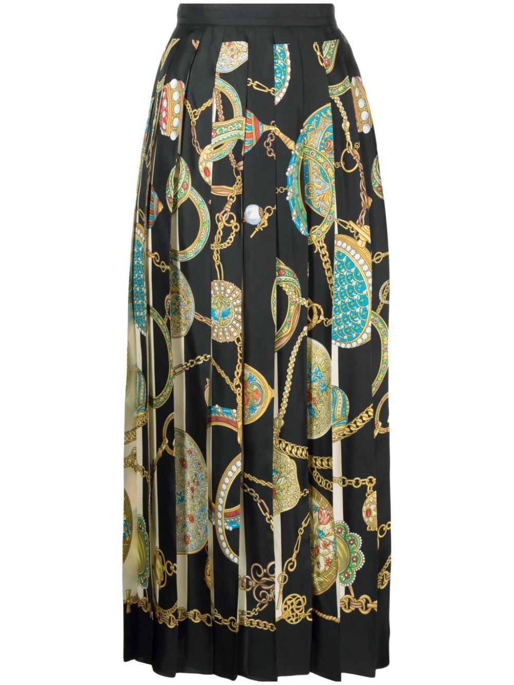 Gucci graphic-print silk skirt - Black von Gucci