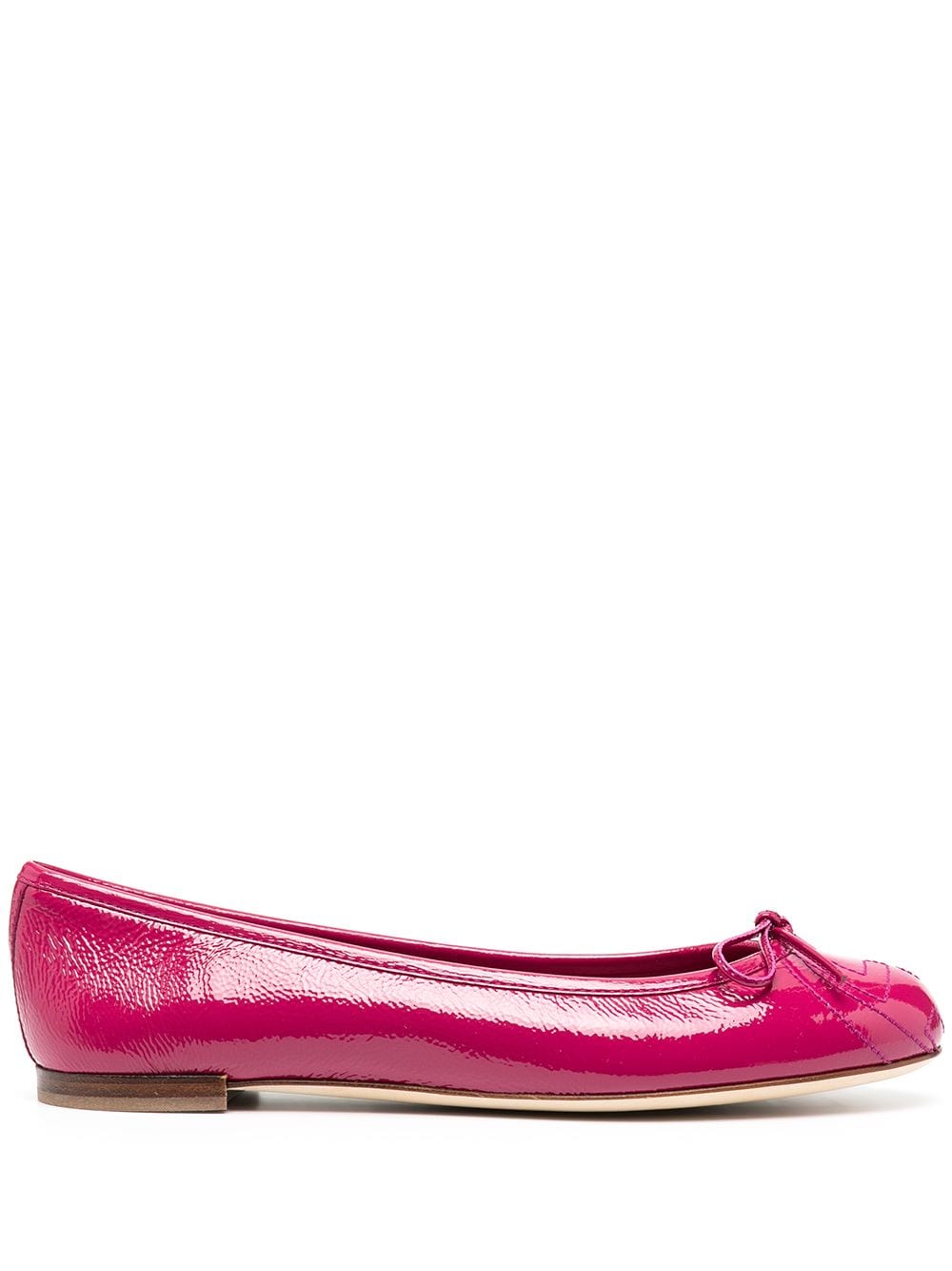 Gucci high-shine bow ballerina shoes - Pink von Gucci